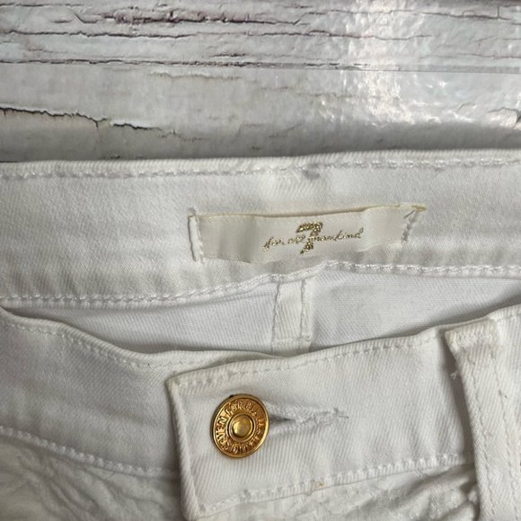 7 For All Mankind White Lace Embellished Jeans skinny size 25 - Picture 4 of 11